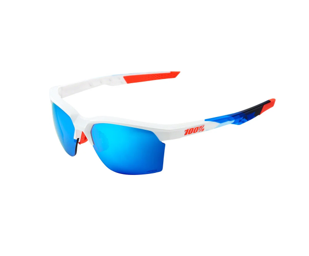 SPORTCOUPE  - Polished White / Geo Print & HiPER Blue Multilayer Mirror Lens
