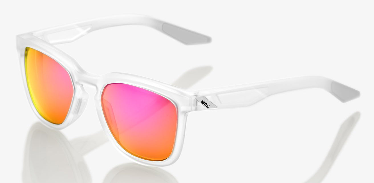 HUDSON - Matte Translucent Crystal Clear w/ Purple Multilayer Mirror Lens