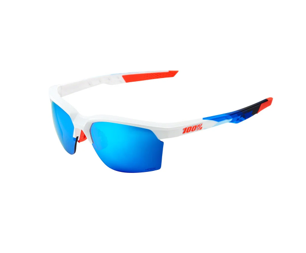 SPORTCOUPE - Polished White/Geo Print Frame with HiPER Blue Multilayer Mirror Lens