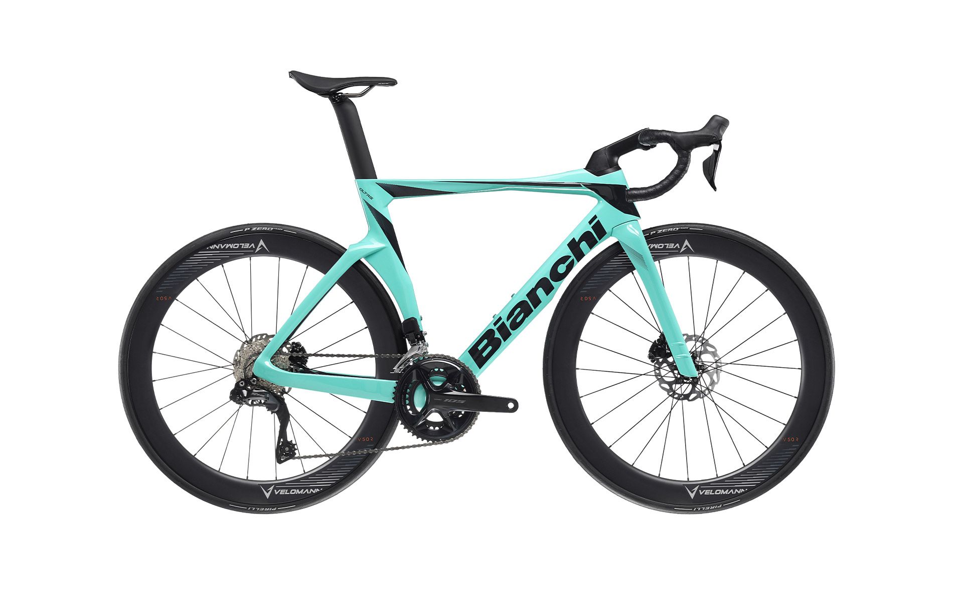 BIANCHI ( ビアンキ ) ロードバイク OLTRE COMP SHIMANO 105 DI2 12S 53 CK16 | GRAPHITE FULL GLOSSY チェレステ/グラファイトフルグロッシー