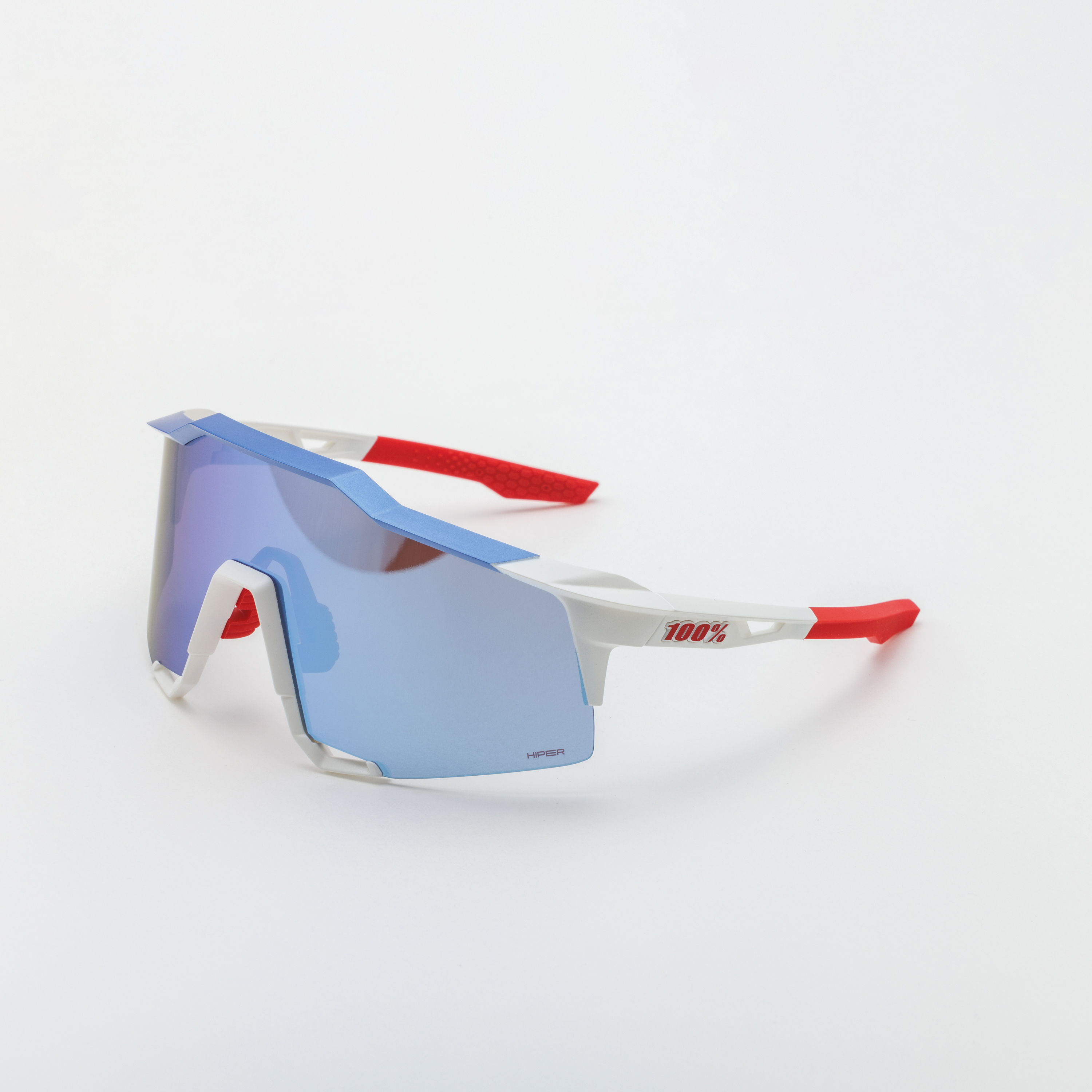 SPEEDCRAFT - TotalEnergies Team Matte White / Metallic Blue HiPER Blue Multilayer Mirror Lens