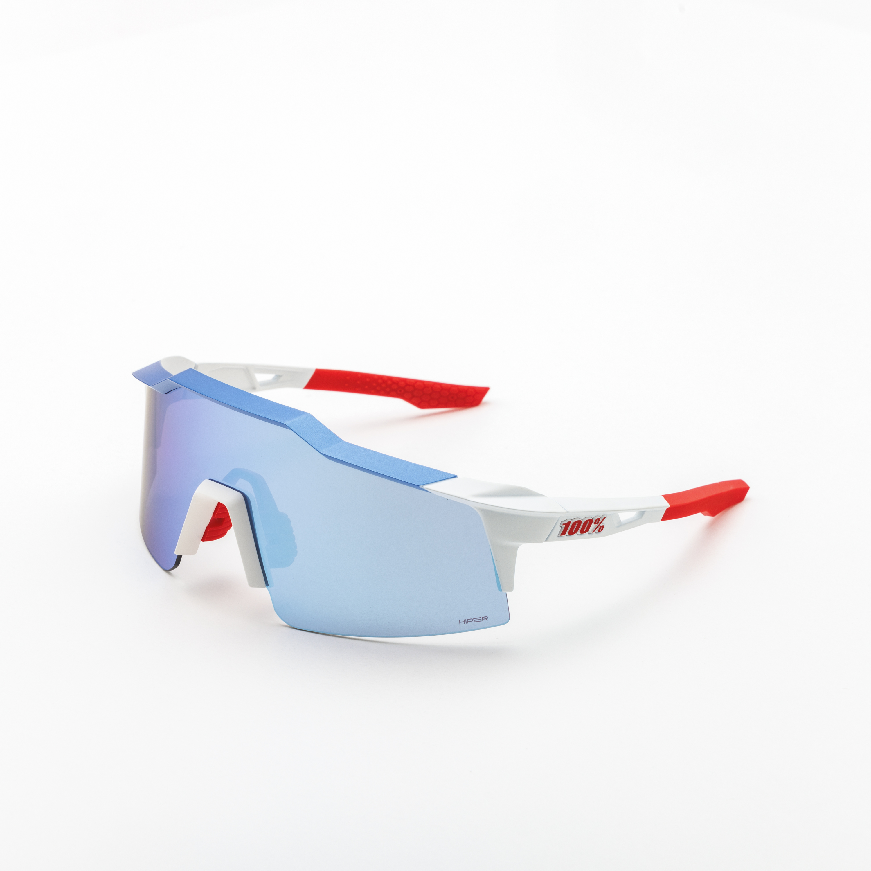 SPEEDCRAFT SL - TotalEnergies Team Matte White / Metallic Blue HiPER Blue Multilayer Mirror Lens