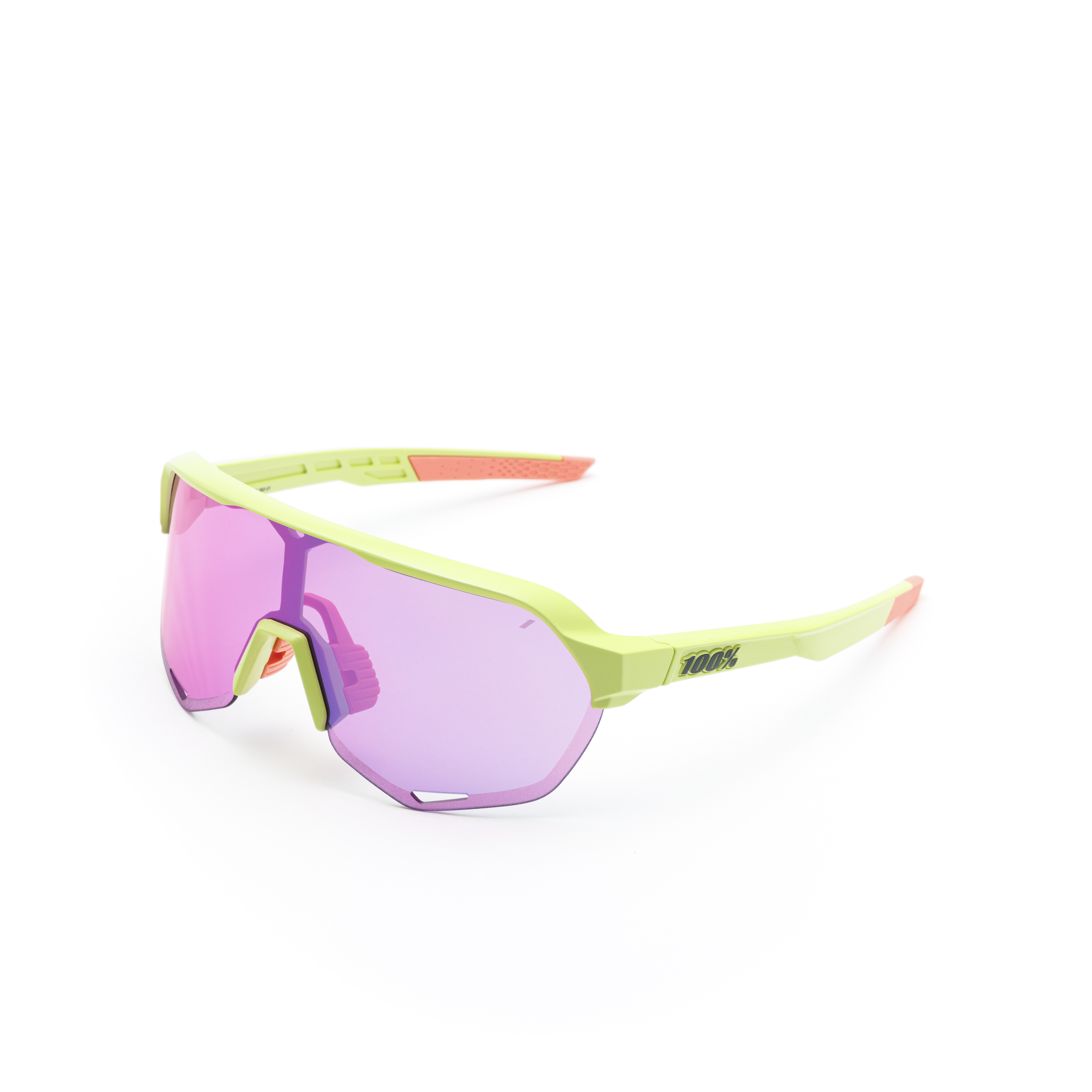 S2 - Matte Washed Out Neon Yellow / Purple Multilayer Mirror Lens