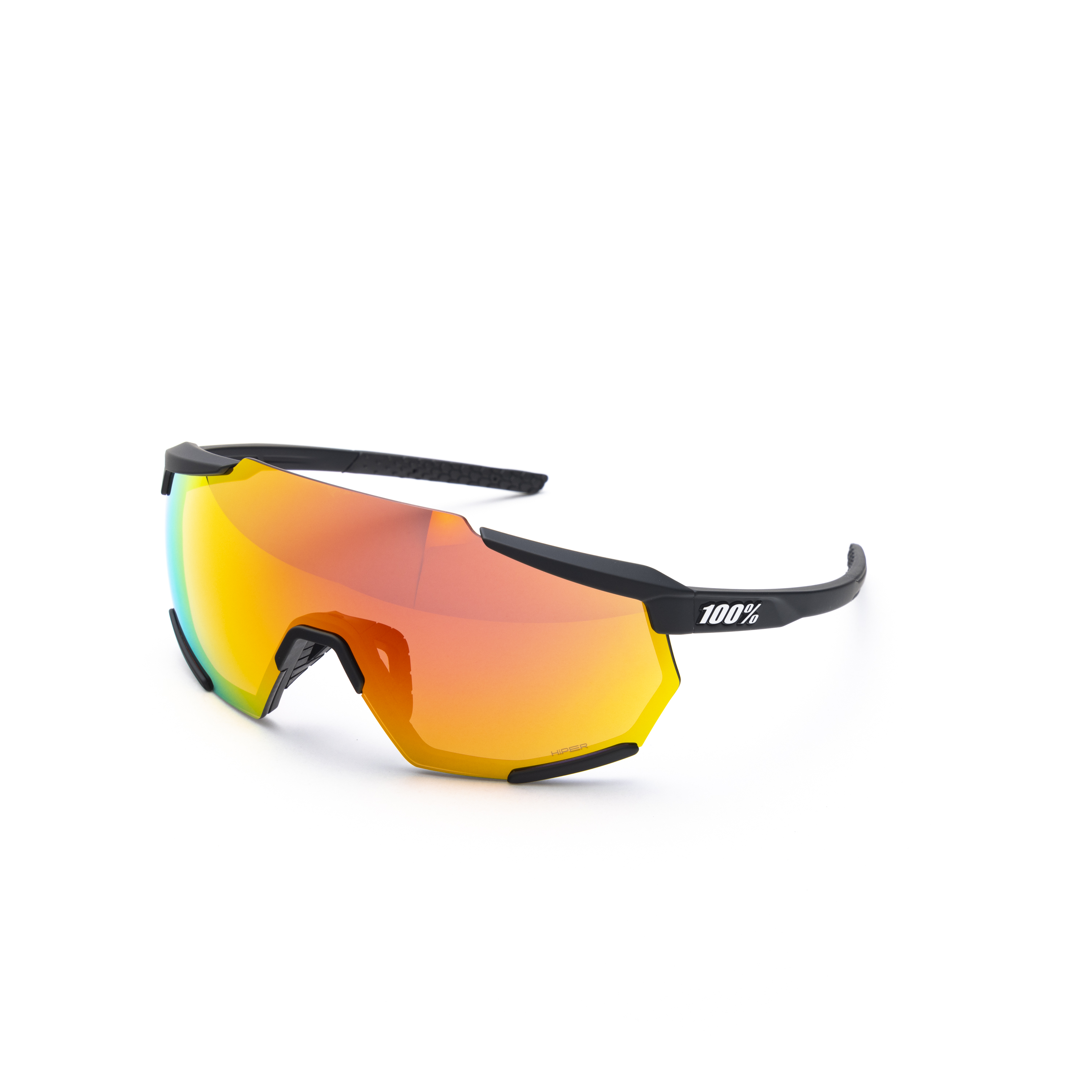 RACETRAP - Soft Tact Black / HiPER Red Multilayer Mirror Lens