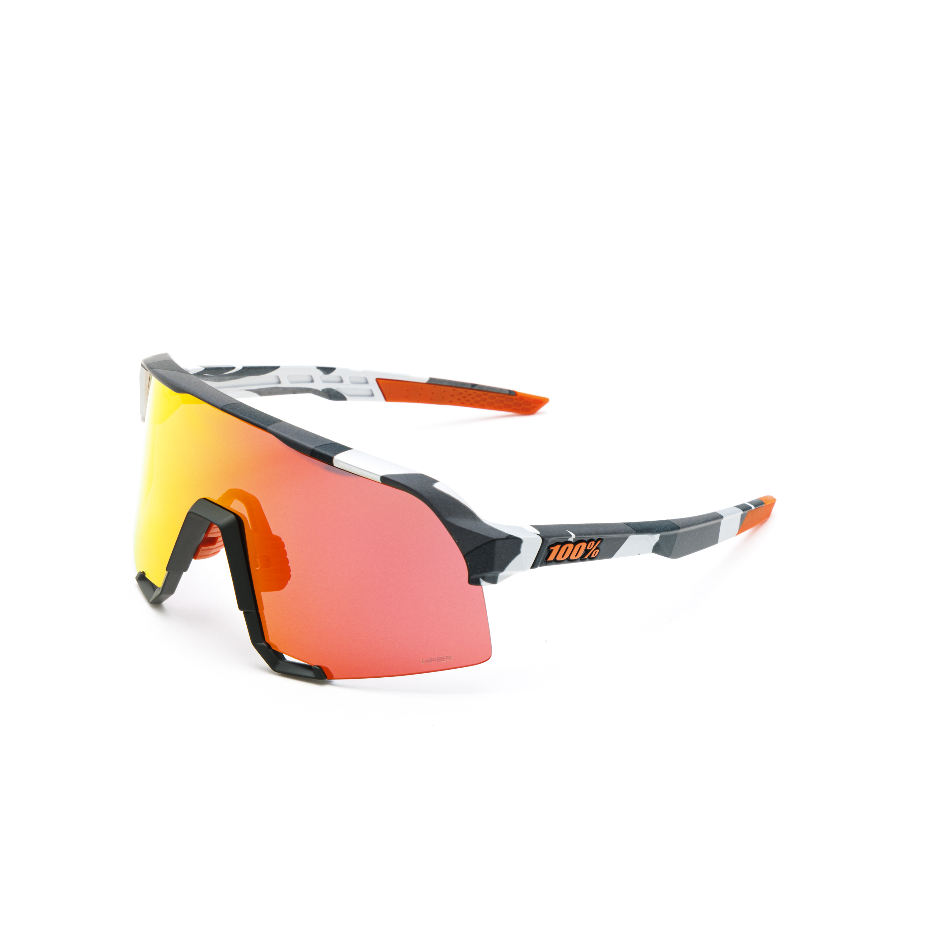 S3 - Soft Tact Grey Camo / HiPER Red Multilayer Mirror Lens